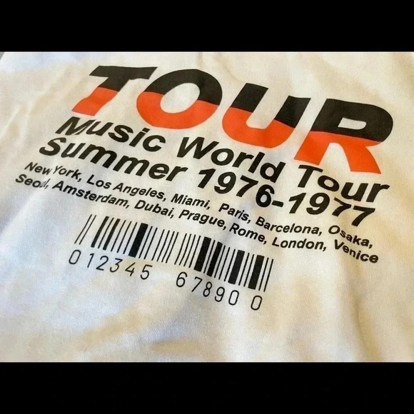 Forever 21 band tour crewneck sweatshirt white women’s size M high neck pullover - Picture 2 of 5